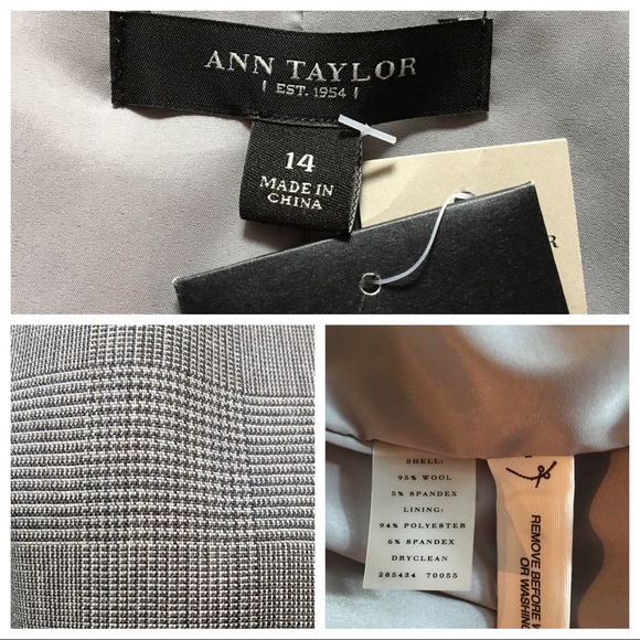ANN TAYLOR Wool Brown Houndstooth Blazer - 14 - Picture 3 of 3